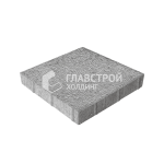 Тротуарная плитка Квадрат 40х40х6 см, серо-белая на камне