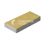 Тротуарная плитка Прямоугольник 300х100х60, желтая на камне
