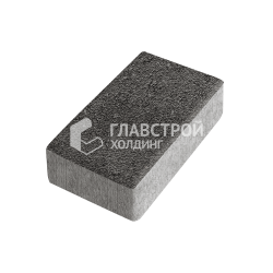 Тротуарная плитка Брусчатка, джафар-черная на камне, 6 см