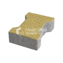 Тротуарная плитка Катушка, желтая с мраморной крошкой, 6 см