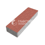 Тротуарная плитка Прямоугольник 6х18х6 см, красная с гранитной крошкой